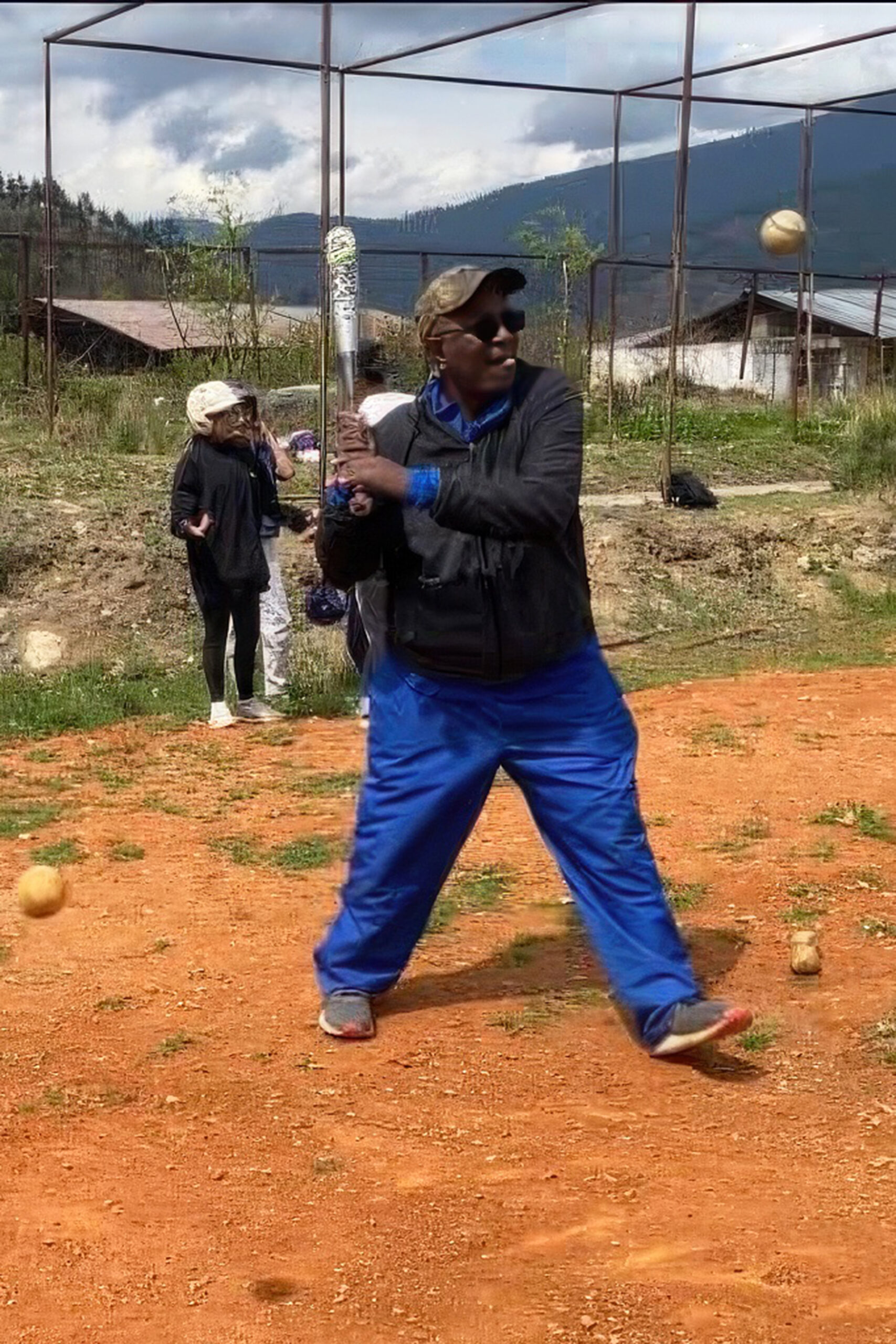 Coach Merv with players in Bhutan