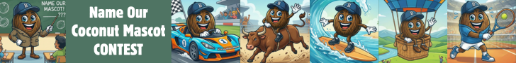name the coconut mascot banner