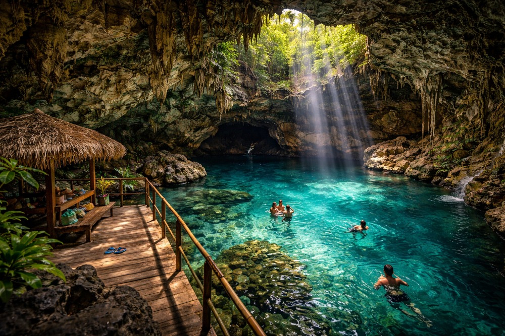 Tropical cave pool in Bohol 2