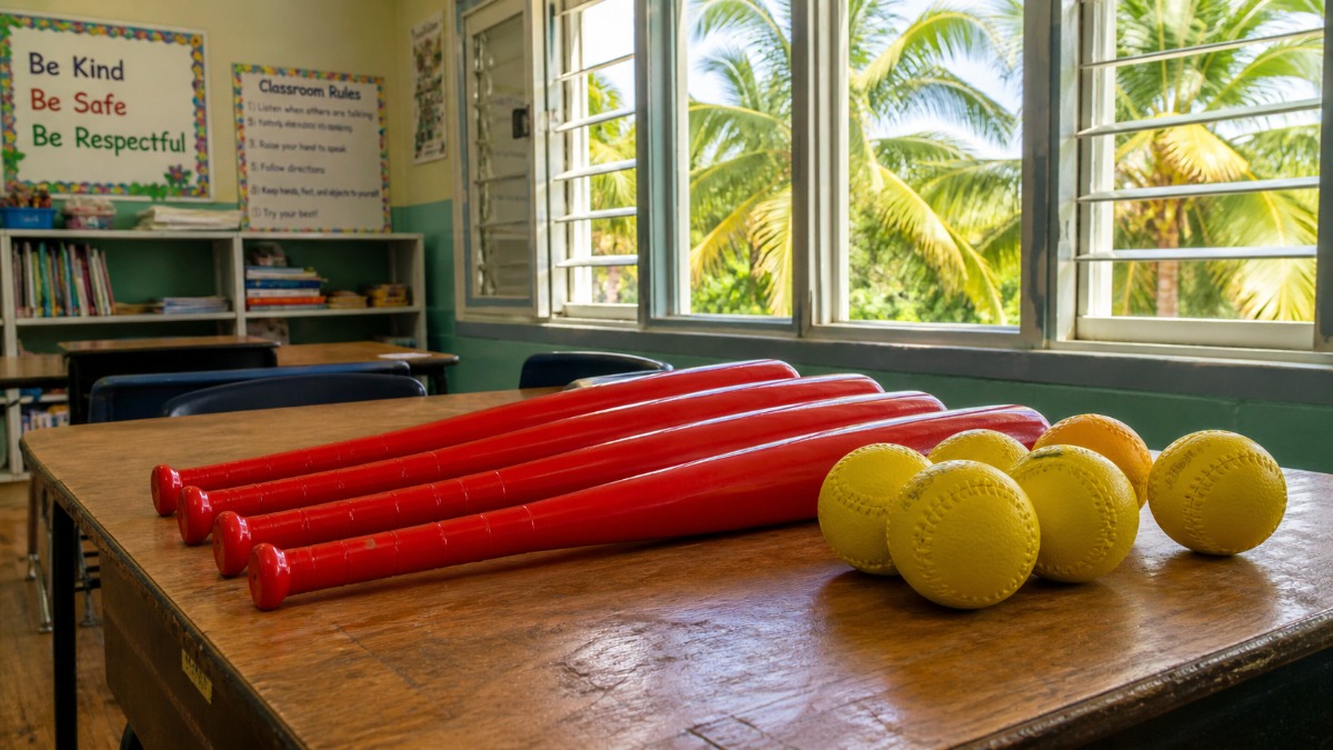 Plastic bats and softee balls